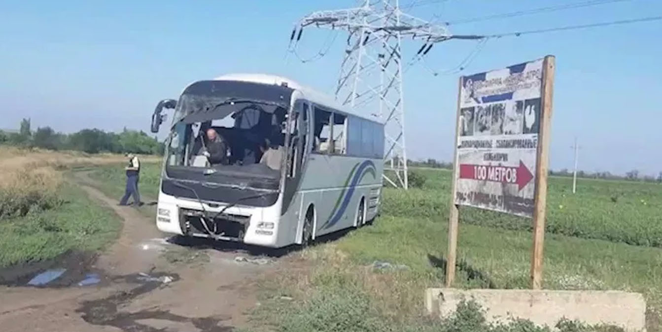 автобус в ДНТ после теракта со стороны ВСУ