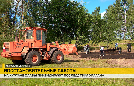 Жители Минского района пришли на помощь: на Кургане Славы устраняют последствия стихии