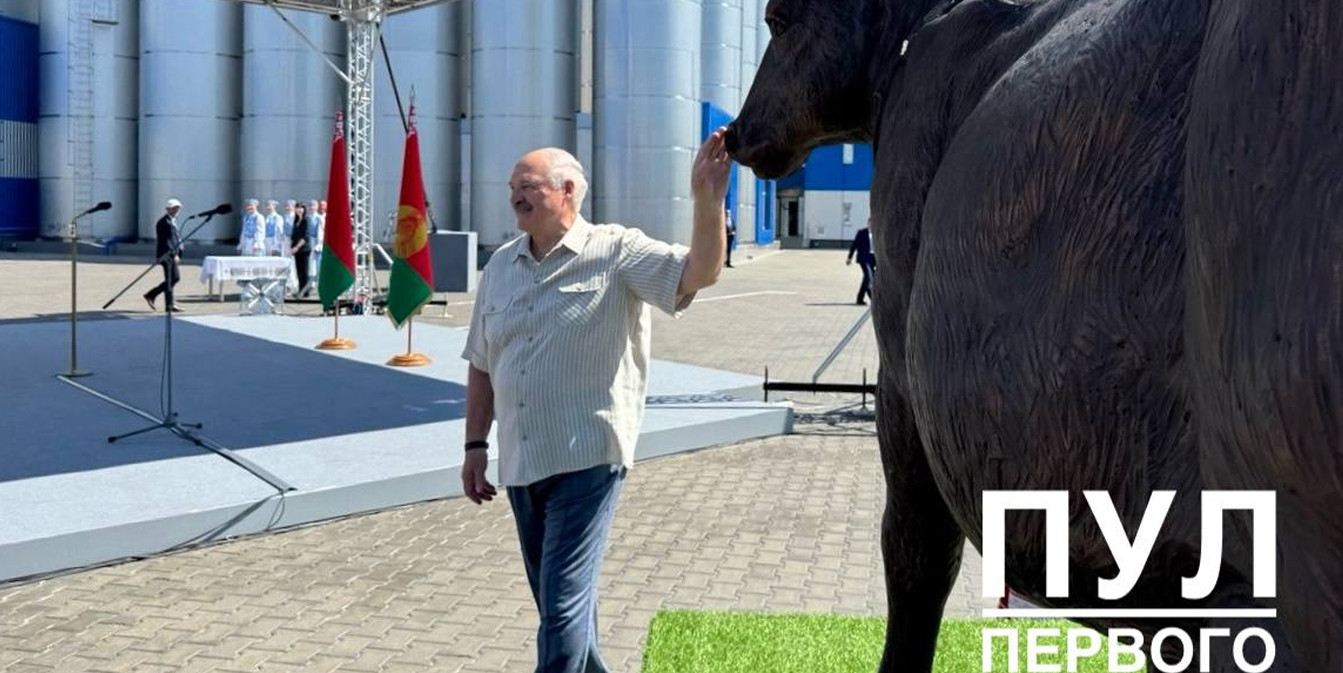 памятник корове, который подарили Александру Лукашенко