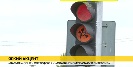 Московский проспект в Витебске украсили «васильковые» светофоры